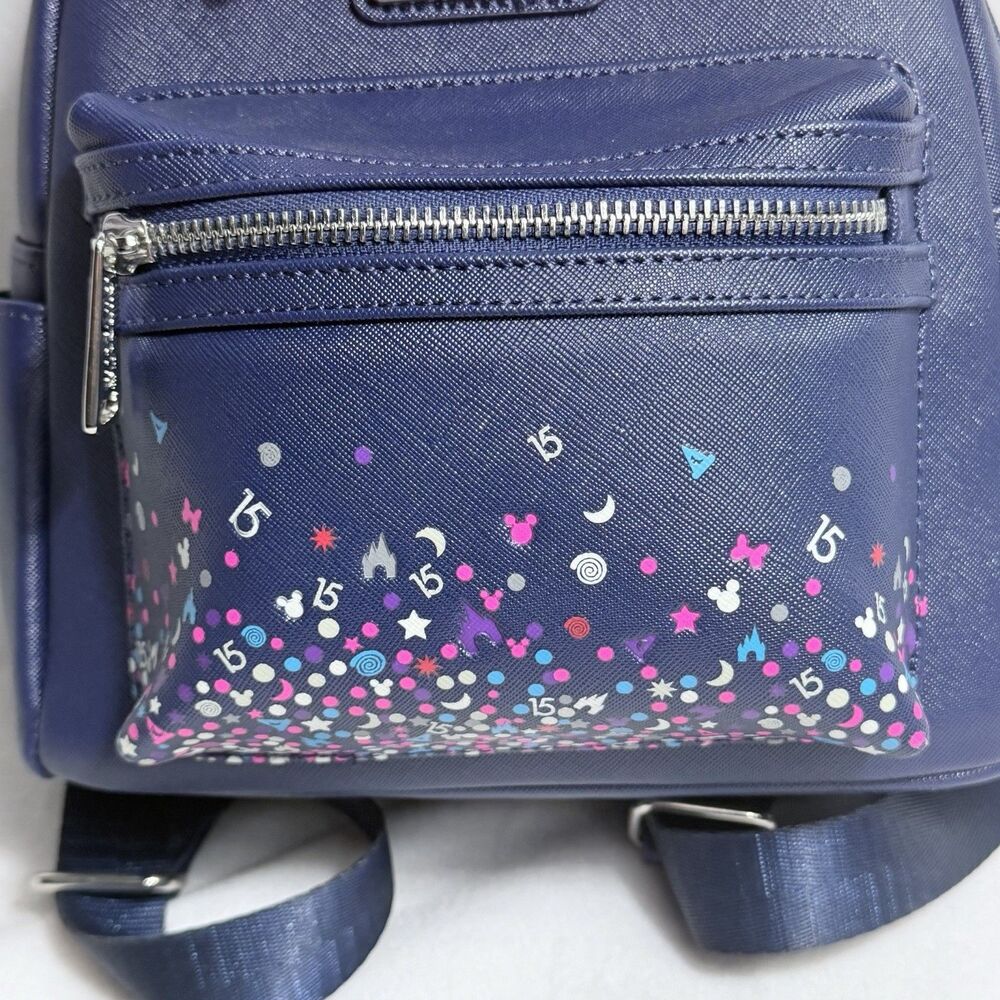 Loungefly Hong Kong Disneyland 15th Anniversary Exclusive Mini Backpack Purse - Picture 4 of 11